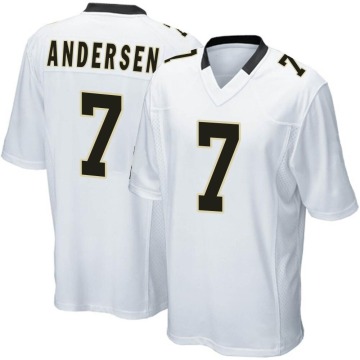 Morten Andersen Youth White Game Jersey