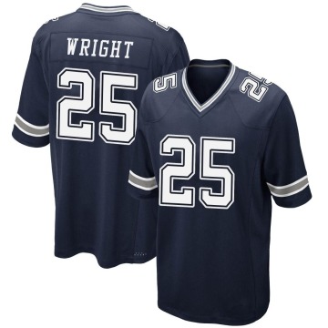 Nahshon Wright Youth Navy Game Team Color Jersey