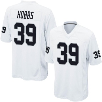 Nate Hobbs Men's White Game Jersey