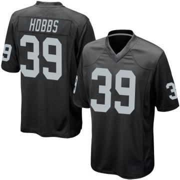 Nate Hobbs Youth Black Game Team Color Jersey