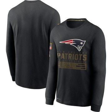 New England Patriots Men's Black 2020 Salute to Service Sideline Performance Long Sleeve T-Shirt