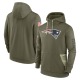 New England Patriots Men's Olive 2022 Salute to Service Therma Performance Pullover Hoodie