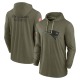 New England Patriots Men's Olive 2022 Salute to Service Tonal Pullover Hoodie
