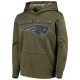 New England Patriots Youth Green 2018 Salute to Service Pullover Performance Hoodie