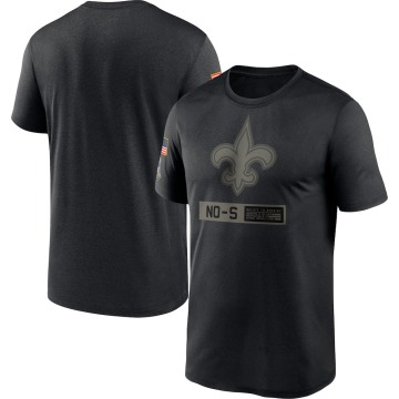 New Orleans Saints Men's Black 2020 Salute to Service Team Logo Performance T-Shirt
