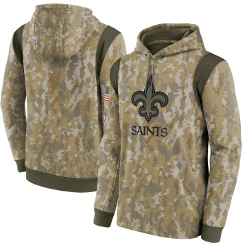 New Orleans Saints Men's Camo 2021 Salute To Service Therma Performance Pullover Hoodie