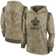 New Orleans Saints Women's Olive 2021 Salute To Service Therma Performance Pullover Hoodie