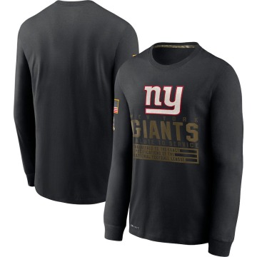 New York Giants Men's Black 2020 Salute to Service Sideline Performance Long Sleeve T-Shirt