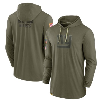 New York Giants Men's Olive 2022 Salute to Service Tonal Pullover Hoodie