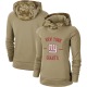 New York Giants Women's Khaki 2019 Salute to Service Therma Pullover Hoodie