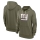New York Giants Women's Olive 2022 Salute To Service Performance Pullover Hoodie