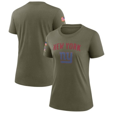 New York Giants Women's Olive Legend 2022 Salute To Service T-Shirt