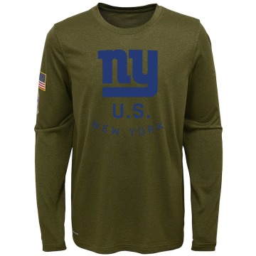New York Giants Youth Olive Legend 2018 Salute to Service Performance Long Sleeve T-Shirt