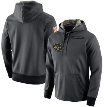 New York Jets Men's Anthracite Salute to Service Player Performance Hoodie
