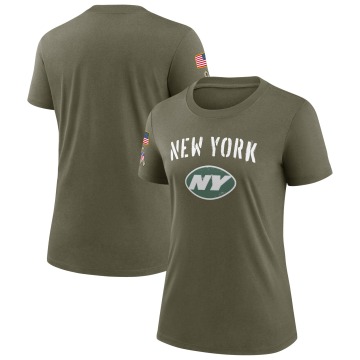 New York Jets Women's Olive Legend 2022 Salute To Service T-Shirt