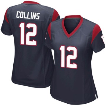 Nico Collins Women's Navy Blue Game Team Color Jersey