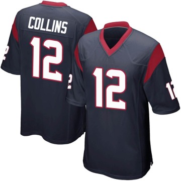 Nico Collins Youth Navy Blue Game Team Color Jersey