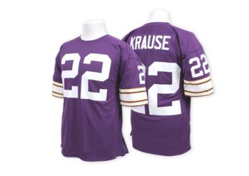 Paul Krause Men's Purple Authentic Team Color Throwback Jersey