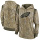 Philadelphia Eagles Women's Olive 2021 Salute To Service Therma Performance Pullover Hoodie