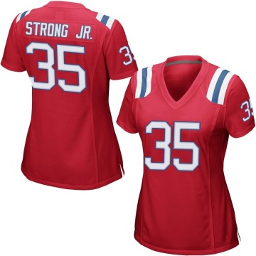 Pierre Strong Jr. Women's Red Game Alternate Jersey