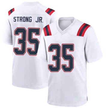 Pierre Strong Jr. Youth White Game Jersey