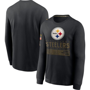 Pittsburgh Steelers Men's Black 2020 Salute to Service Sideline Performance Long Sleeve T-Shirt