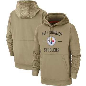 Pittsburgh Steelers Men's Tan 2019 Salute to Service Sideline Therma Pullover Hoodie