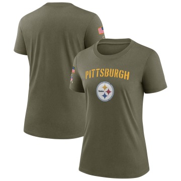 Pittsburgh Steelers Women's Olive Legend 2022 Salute To Service T-Shirt