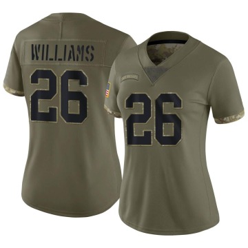 P.J. Williams Women's Olive Limited 2022 Salute To Service Jersey