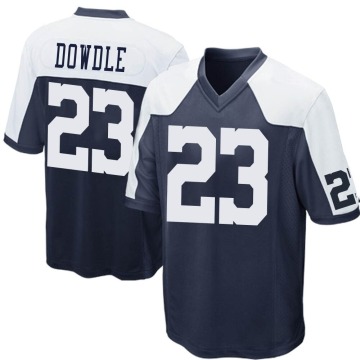 Rico Dowdle Men's Navy Blue Game Throwback Jersey