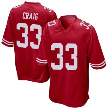 Roger Craig Youth Red Game Team Color Jersey