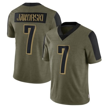 Ron Jaworski Youth Olive Limited 2021 Salute To Service Jersey