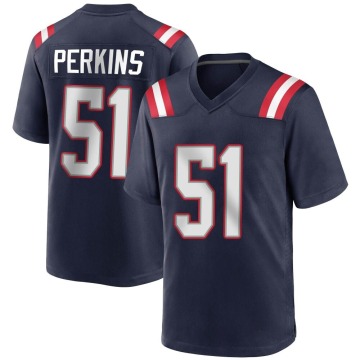 Ronnie Perkins Men's Navy Blue Game Team Color Jersey