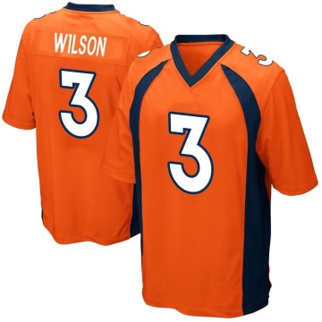 Russell Wilson Men's Orange Game Team Color Jersey