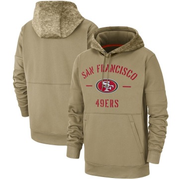 San Francisco 49ers Men's Tan 2019 Salute to Service Sideline Therma Pullover Hoodie