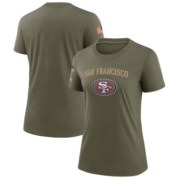 San Francisco 49ers Women's Olive Legend 2022 Salute To Service T-Shirt