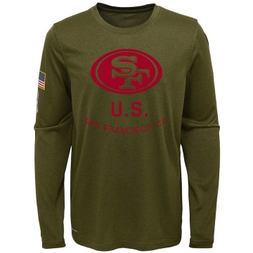 San Francisco 49ers Youth Olive Legend 2018 Salute to Service Performance Long Sleeve T-Shirt