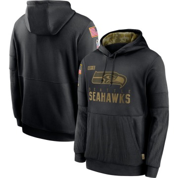 Seattle Seahawks Men's Black 2020 Salute to Service Sideline Performance Pullover Hoodie