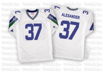 Shaun Alexander Men's White Authentic Throwback Jersey