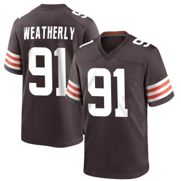 Stephen Weatherly Men's Brown Game Team Color Jersey