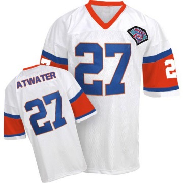 Steve Atwater Men's White Authentic With 75TH Patch Throwback Jersey