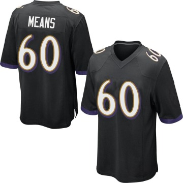 Steven Means Youth Black Game Jersey