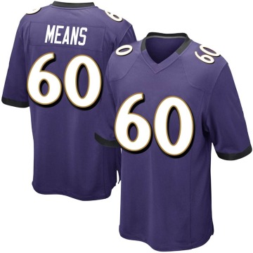 Steven Means Youth Purple Game Team Color Jersey
