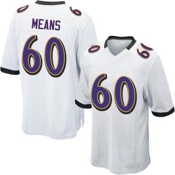 Steven Means Youth White Game Jersey