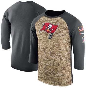 Tampa Bay Buccaneers Men's Camo Legend /Anthracite Salute to Service 2017 Sideline Performance Three-Quarter Sleeve T-Shirt