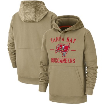 Tampa Bay Buccaneers Men's Tan 2019 Salute to Service Sideline Therma Pullover Hoodie