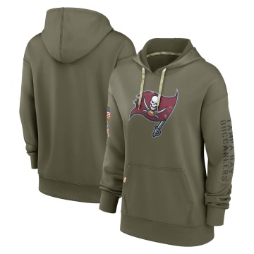 Tampa Bay Buccaneers Women's Olive 2022 Salute To Service Performance Pullover Hoodie