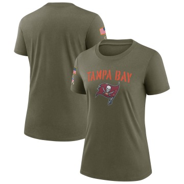 Tampa Bay Buccaneers Women's Olive Legend 2022 Salute To Service T-Shirt
