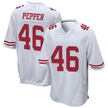 Taybor Pepper Youth White Game Jersey