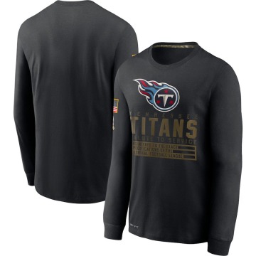 Tennessee Titans Men's Black 2020 Salute to Service Sideline Performance Long Sleeve T-Shirt